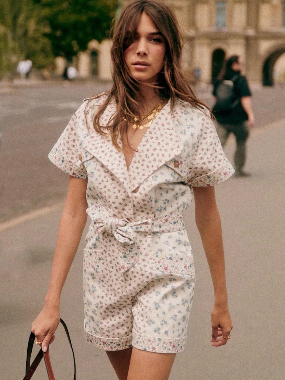 Sezane Gallipoli Jumpsuit Patchwork Mini Flowers - Size 4